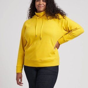 Universal Standard Fallon Funnel Neck Hoodie M(18/20) in Lemon Yellow